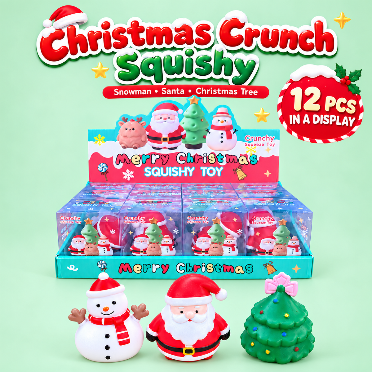 Crunchy Merry Christmas Squishy Toy— ASMR Holiday Squishies