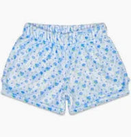 Blue Ditsy Plush Shorts