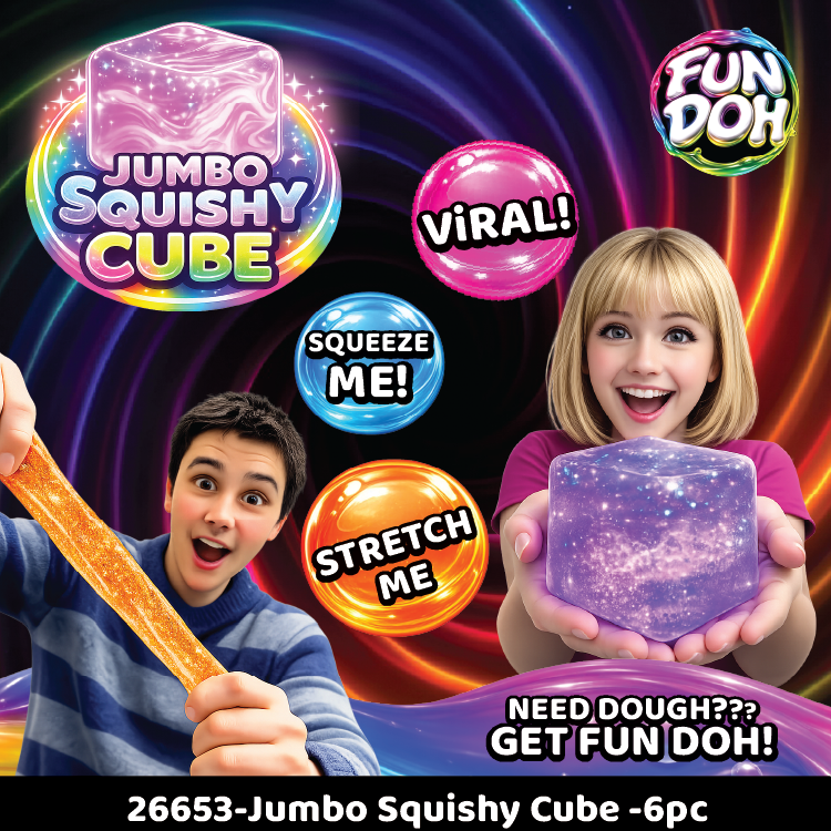 Fun Doh JUMBO Squishy Cube | Viral Assortment -