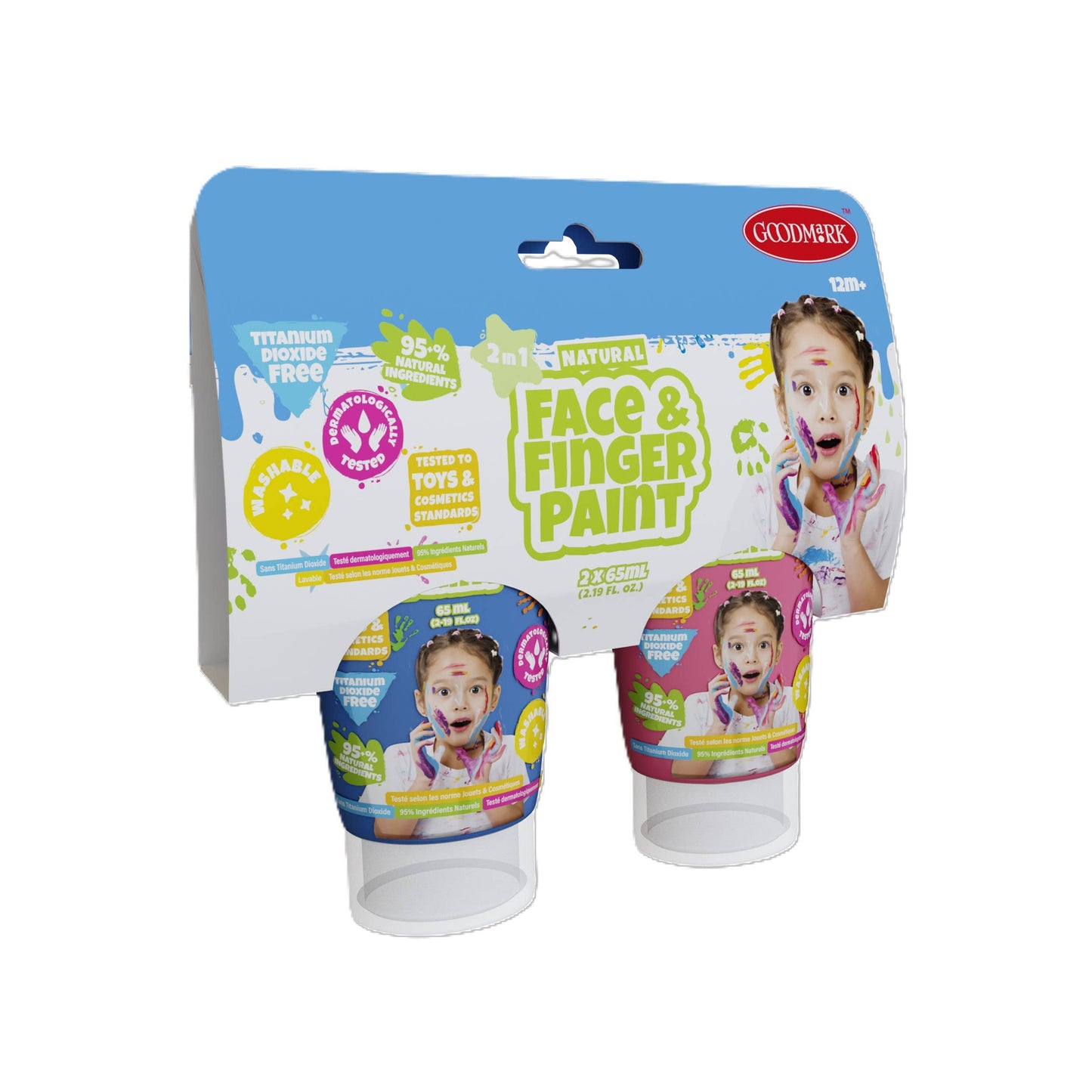2.3oz Natural Face & Finger Paint 2-Pack Assortment