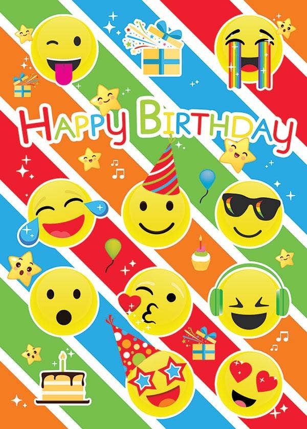 Emoji Birthday Foil Card