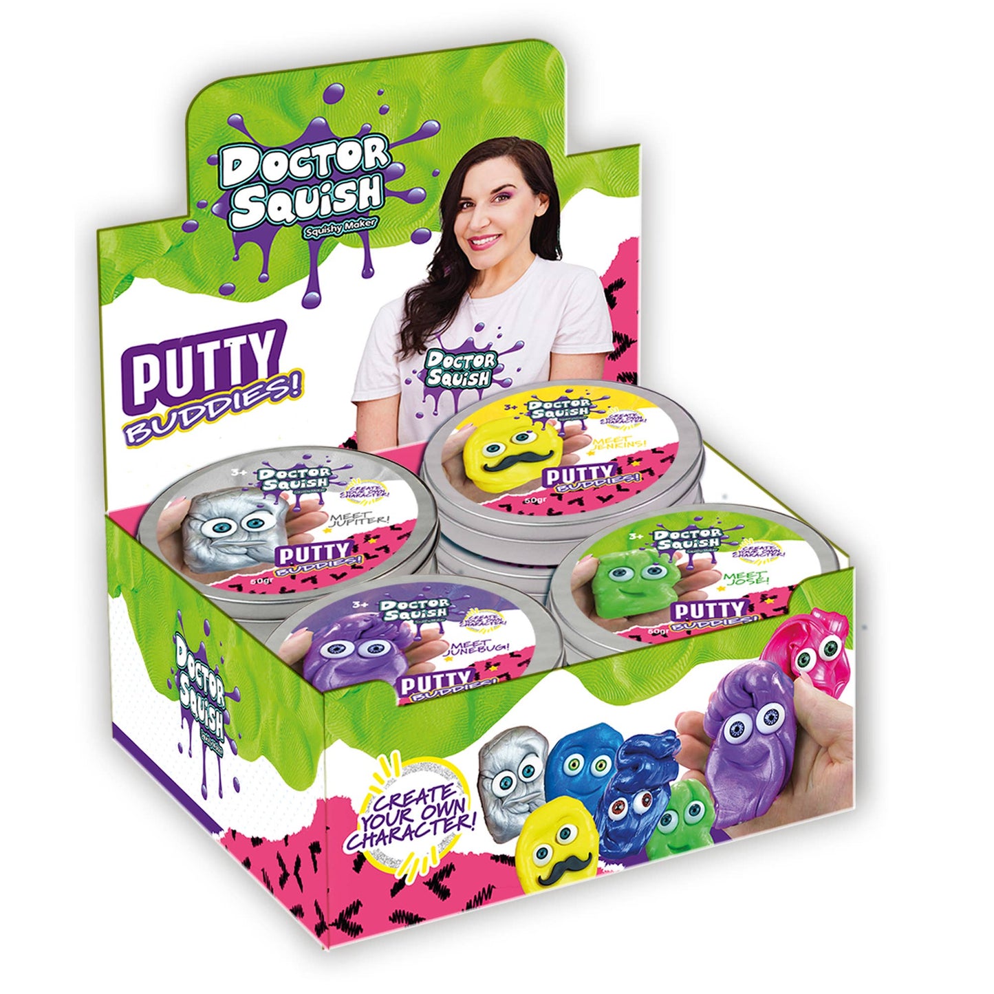 Doctor Squish Putty Buddies Asst. 21ct CDU