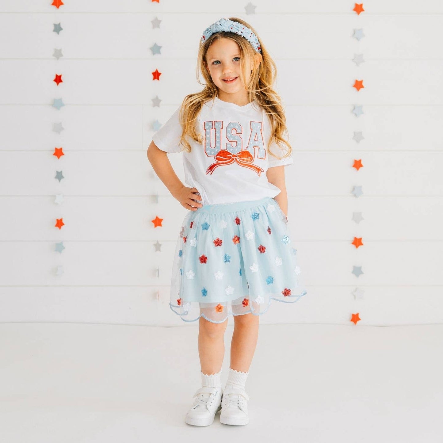USA Stars Gemstone Headband - Fourth of July - Mommy & Me