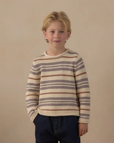 Jacques Sweater Dusty Blue Stripe