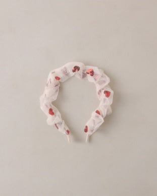 Gathered Headband | Red Hearts
