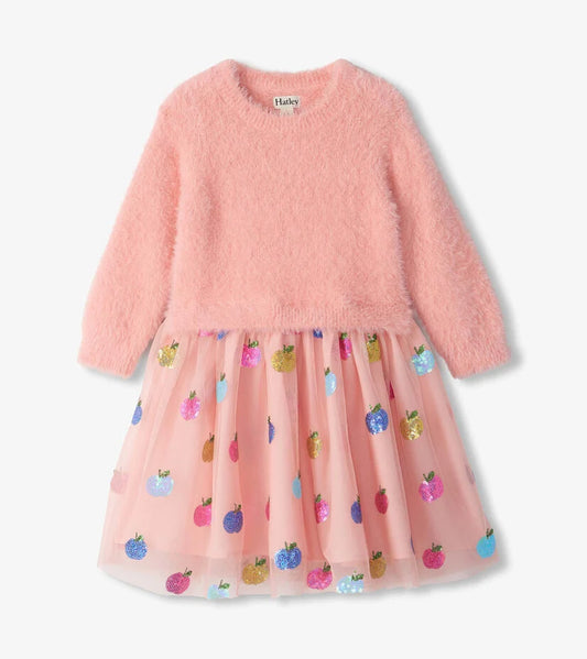 APPLE ORCHARD FUZZY MIXED DRESS