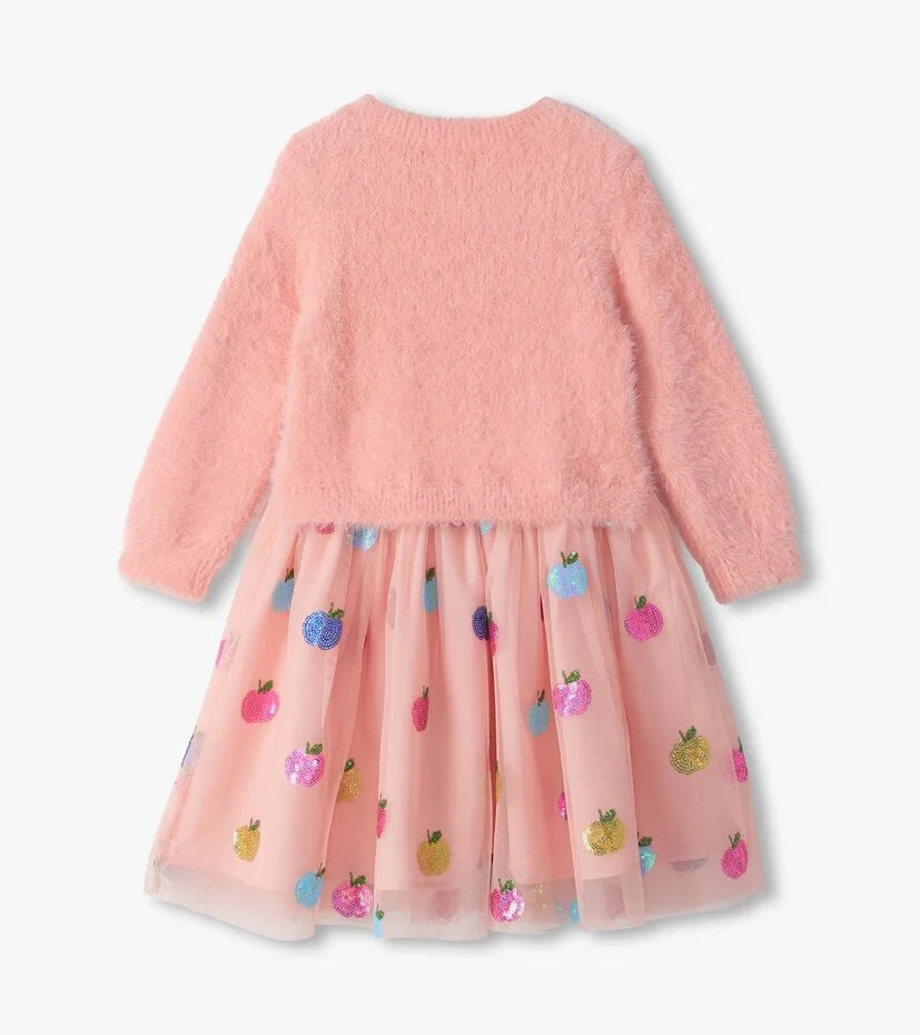 APPLE ORCHARD FUZZY MIXED DRESS