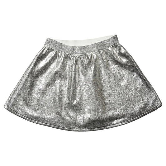 METALLIC SKATER SKIRT SILVER