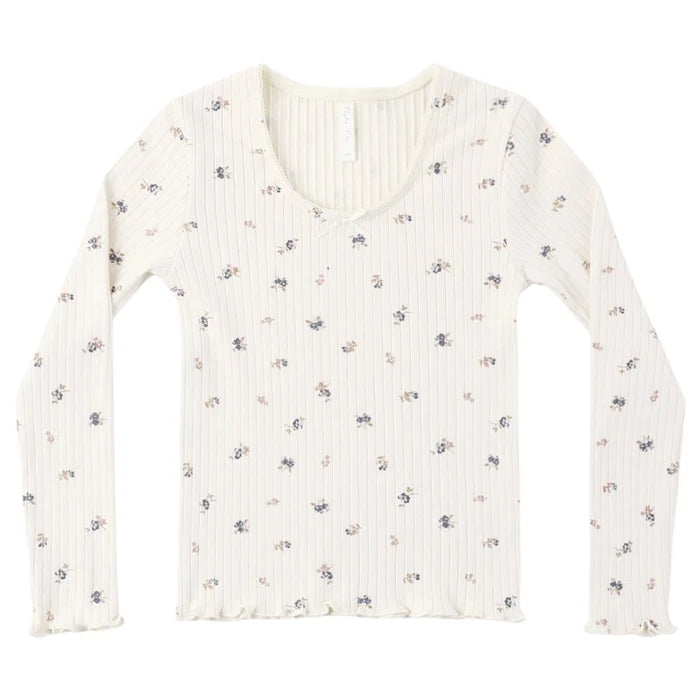 Ribbed Long Sleeve Natural Ditsy