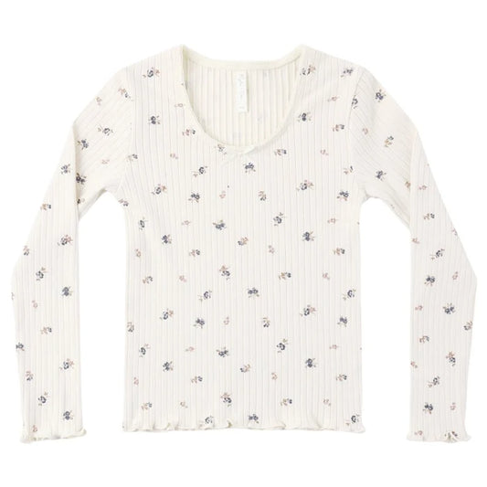 Ribbed Long Sleeve Natural Ditsy