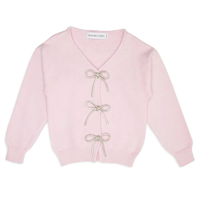 SHAYLEE CRYSTAL BOW CARDIGAN