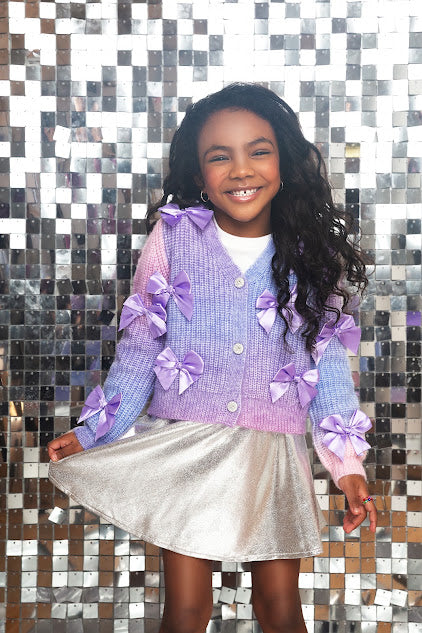 METALLIC SKATER SKIRT SILVER