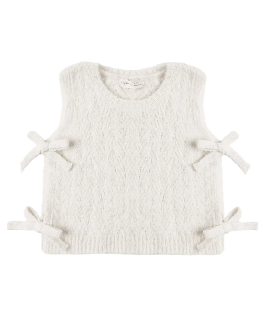 Bow Sweater Vest Ivory