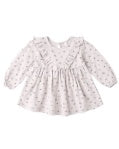LONG SLEEVE RUFFLE V DRESS HEART DITSY