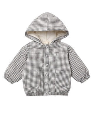 HOODED WOVEN JACKET MIDNIGHT GINGHAM
