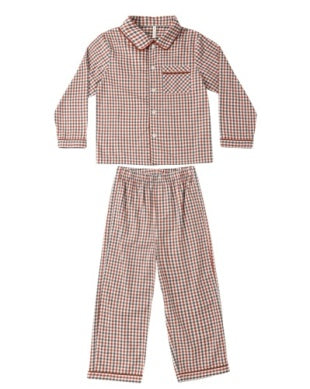 Long Sleeve Pajamas Holiday Gingham-
