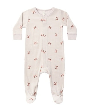 HIDDEN SNAP FOOTIE RED BOWS