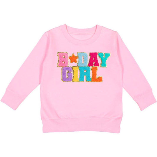 Birthday Girl Patch Sweatshirt - Kids Birthday Sweatshirt: