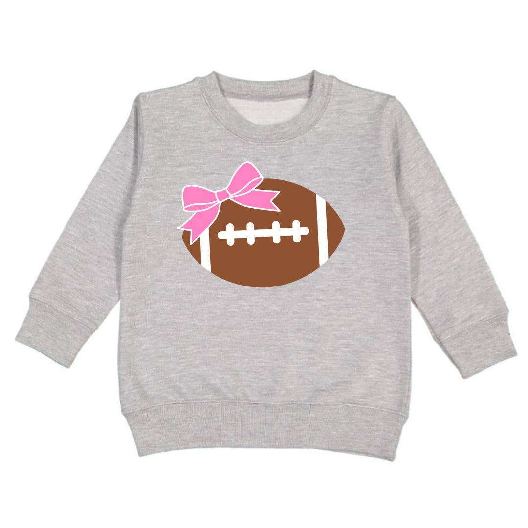 Football Bow Sweatshirt - Fall Fun -Kids Football Sweatshirt