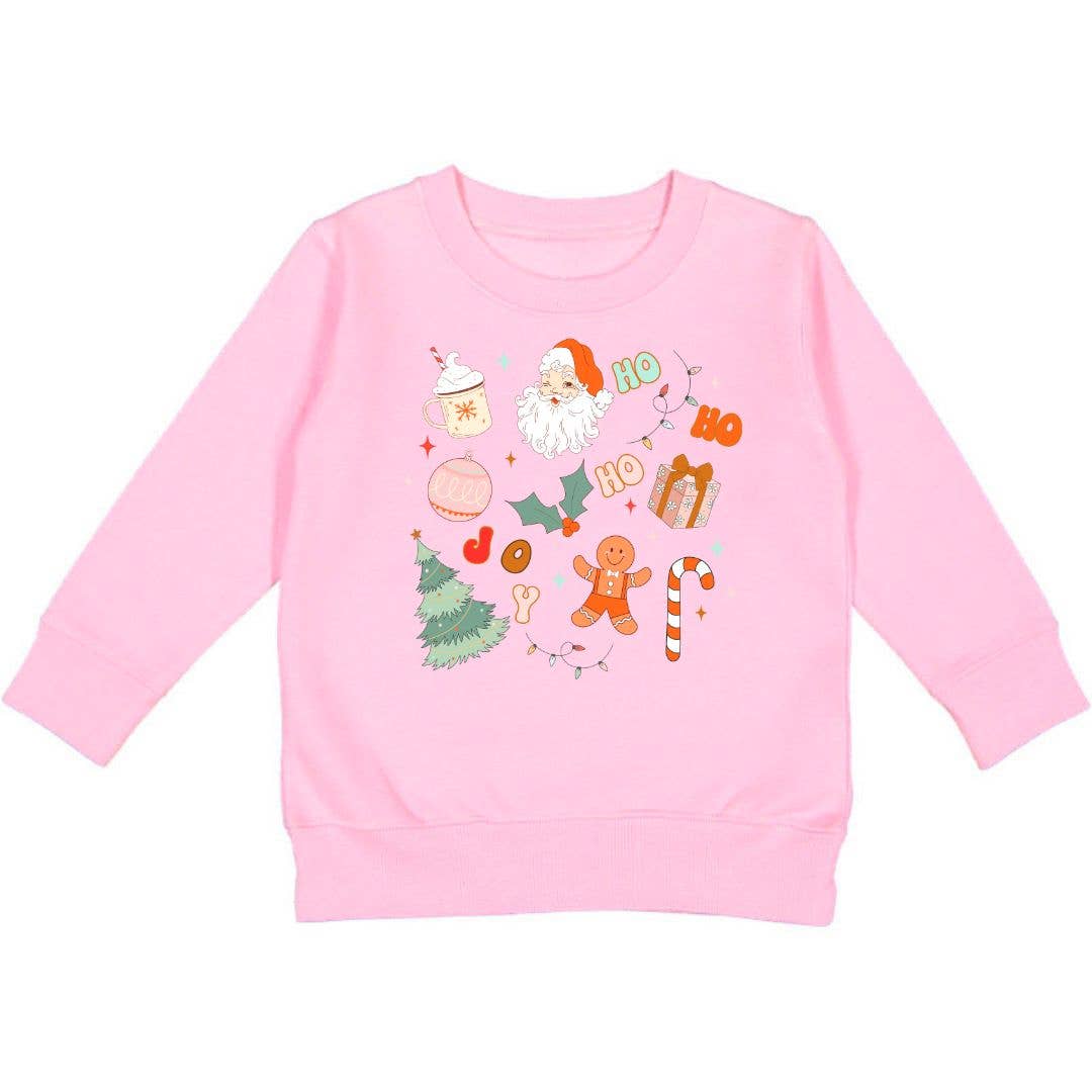 Christmas Doodle Sweatshirt - Kids Holiday Crewneck: